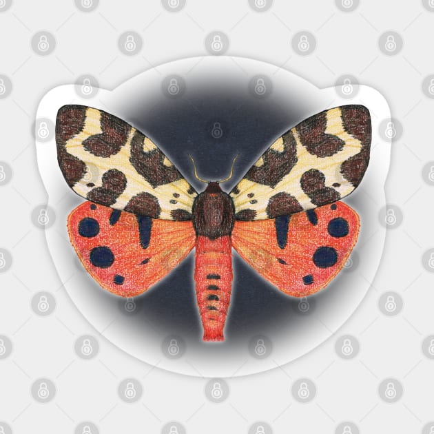 Garden tiger moth Sticker by Bwiselizzy